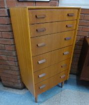 A G-Plan oak chest of drawers