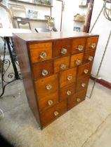 A Victorian stained pine apothecary chest