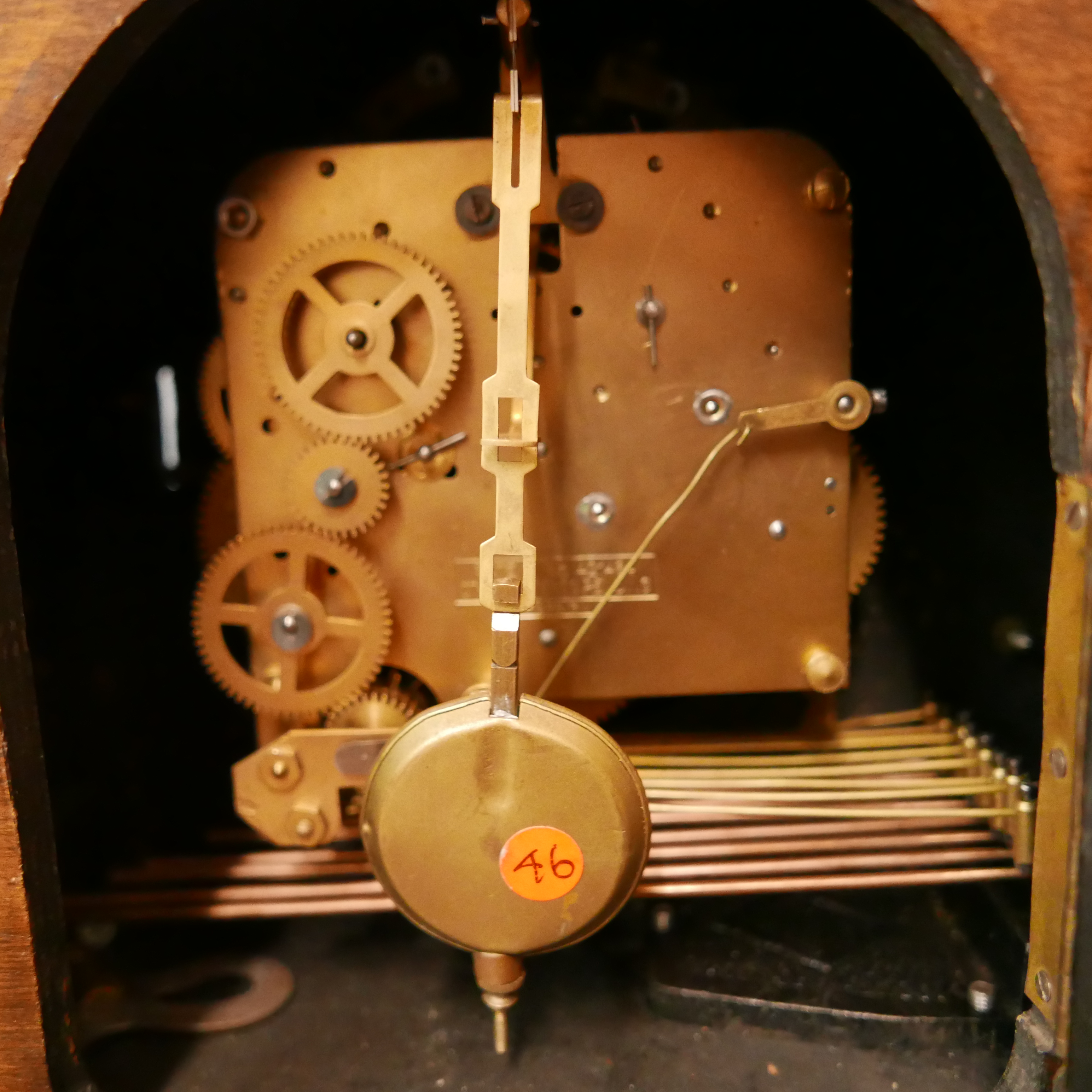 An Art Deco walnut mantel clock - Image 2 of 2