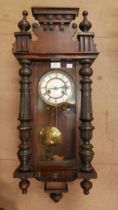 A 19th Century beech Vienna wall clock