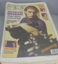 A collection of NME newspapers, complete year, 1990-1