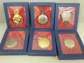 Six cased pocket watches