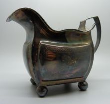 An early 19th Century silver jug, hallmarks worn, 163g