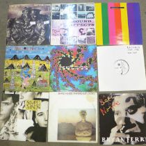 Eleven vinyl LP records and three 12" singles, pop, rock, electronic, artists include The Vain,