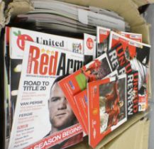 Eighty-eight Manchester United home programmes and twelve away programmes, 2000/01 onwards **