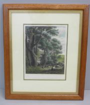 A framed and mounted engraving, after Claude Lorraine by G.A. Chocarne, Study of Trees from Nature