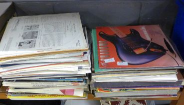 A collection of LP records including The Shadows, Cleo Laine, musicals and classical, etc. **