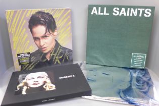 A Madonna Sex book, a Madonna Madame X box set, a Christine and The Queens sealed box set and an All