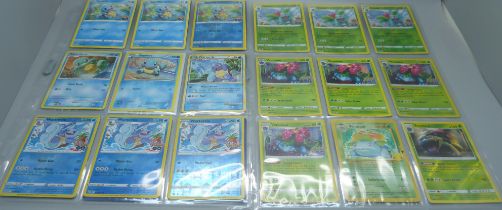 27 Pokemon cards, Squirtle, Wartorle, Blastoise, Balasour, Ivysaur and Venuscar, 20 holos with