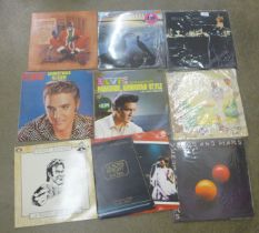 Fourteen LP records including Roxy Music and Johnny Nash