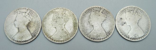 Four silver Gothic florins, 41.9g