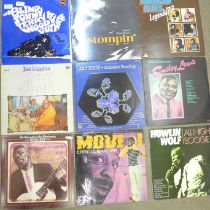 Eighteen jazz and blues LP records