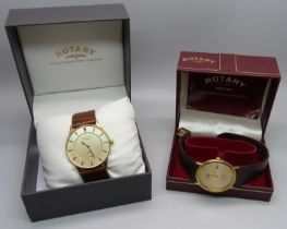 Two Rotary wristwatches, boxed