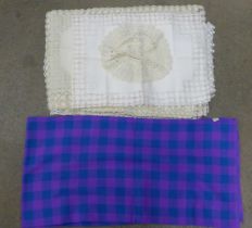 A collection of thirteen tray cloths