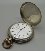 A silver full-hunter pocket watch, Birmingham 1919, Dennison case