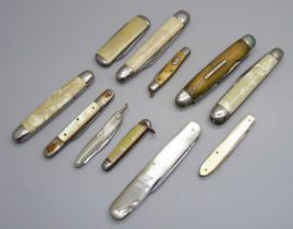 A collection of small penknives