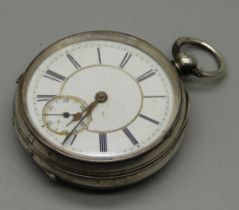 A silver pocket watch, Chester 1888, David Abrahams