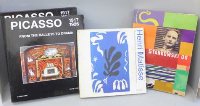 Three art books, Picasso 1917-1926 From The Ballets to Drama, in slip case, Henri Matisse, Drawing