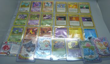 61 Vintage Pokemon cards including Topps with 6 holographic with cards from Gym Challenge sets