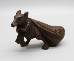 A small bronze figure of a rat