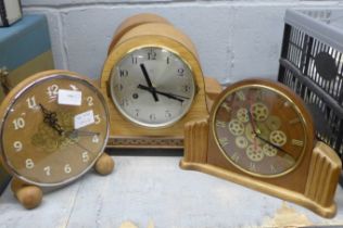 Four clocks, each converted to battery operation **PLEASE NOTE THIS LOT IS NOT ELIGIBLE FOR