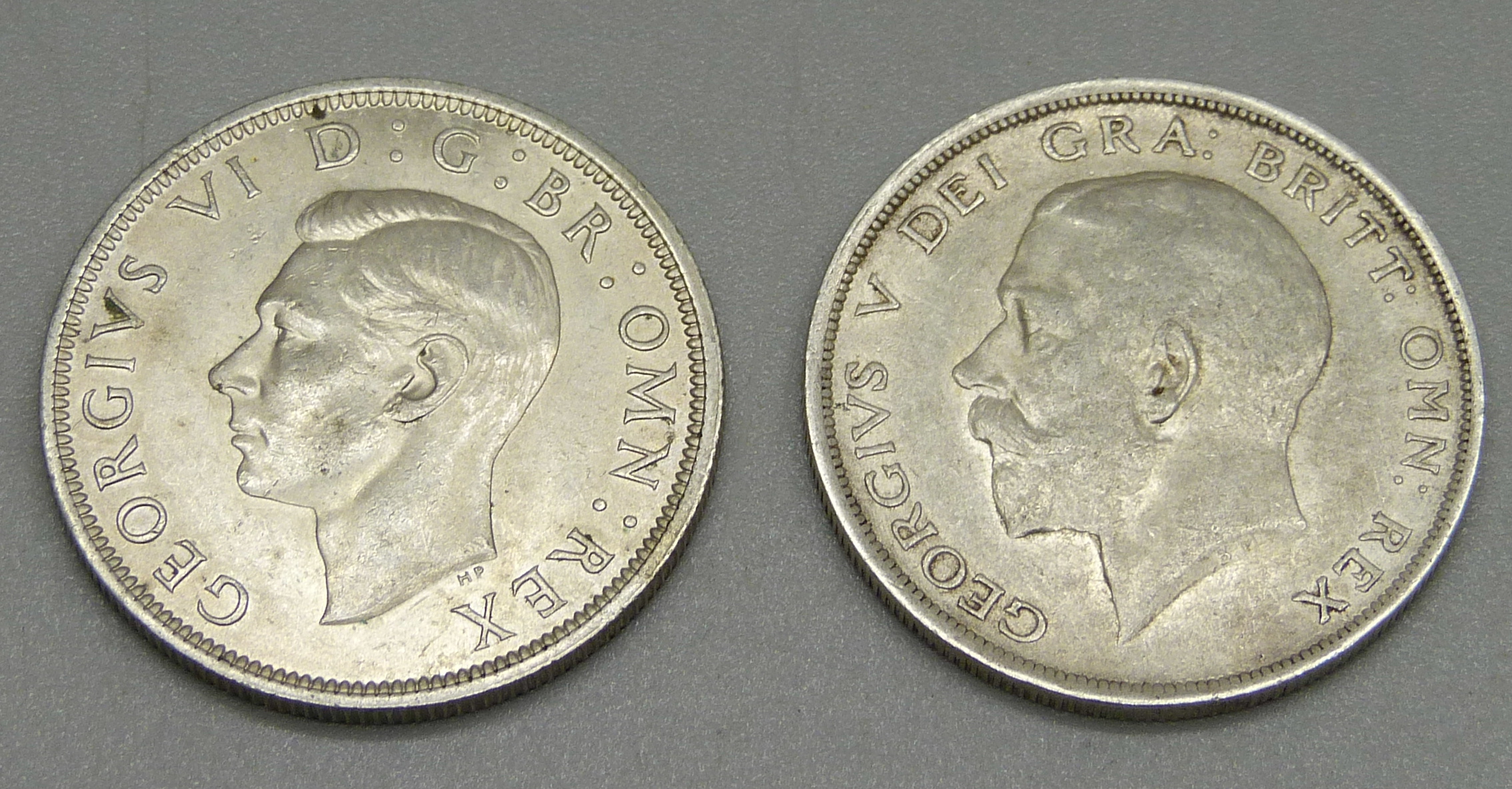 Two half-crowns, 1917 and 1939, both fine condition - Image 2 of 2