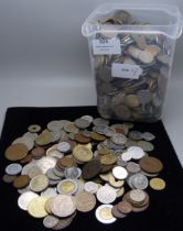 A collection of mixed foreign coins