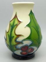 A Moorcroft Holly & Berry vase, Philip Gibson, 2004, boxed, 10cm