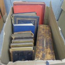 A collection of books including 19th Century, two Cowper's Poems, both personalised dated 1825,