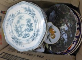Three Minton 19th Century hand painted plates and other decorative and china including Royal Crown