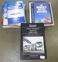 A collection of transport related books; Aircraft mainly, including four Jane's books, as new