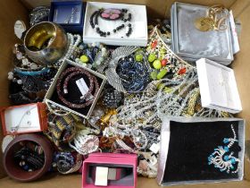 A large box of costume jewellery