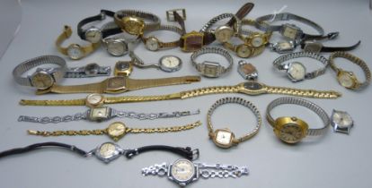 A collection of lady's wristwatches including Oris, Timex, Accurist, Sekonda, Rotary, etc.