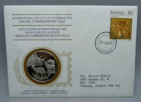 A Limited Edition sterling silver International Society of Postmasters Official Commemorative Issue,