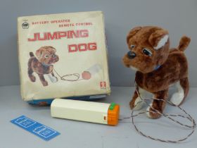 A Bandai Iwaya Hong Kong battery operated jumping dog, boxed