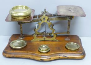 A set of letters postal scales with weights