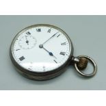 An engine turned silver cased pocket watch, London import mark for 1910