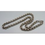 A heavy silver neck chain, 65g, 46cm