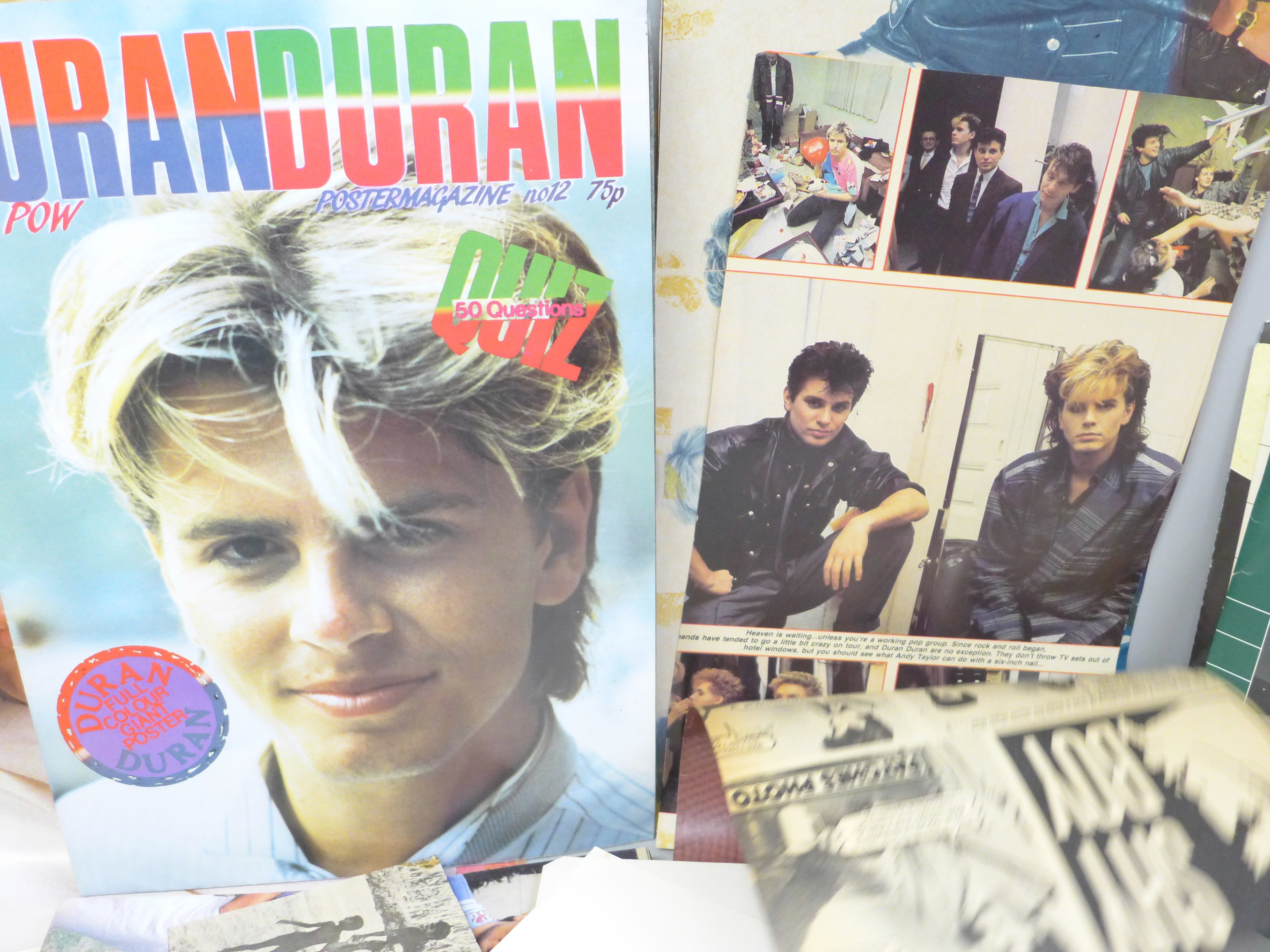 Duran Duran memorabilia including singles, posters, a book and fan club newsletters - Image 4 of 6