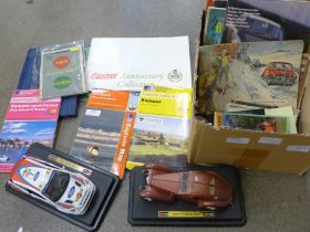 Motoring ephemera; a box of motoring ephemera including maps, model cars, etc.