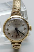 A lady's 9ct gold cased wristwatch, H.L. Brown