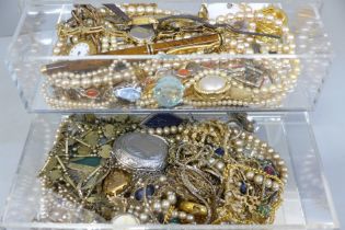 A case of costume jewellery