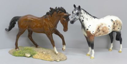 Two Royal Doulton horses, Appaloosa 1772B and The Winner, DA164, gloss finish