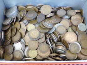 Coins; a box of GB coins and crowns