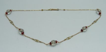 A 9ct gold Art Deco necklace, 5.2g, 39cm
