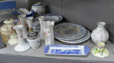Decorative china including a Worcester Forget Me Not vase **PLEASE NOTE THIS LOT IS NOT ELIGIBLE FOR