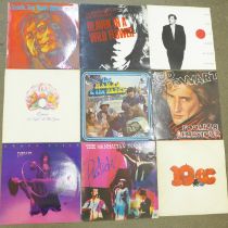 Eighteen LP records including Queen, Ten Years After and Nick Drake