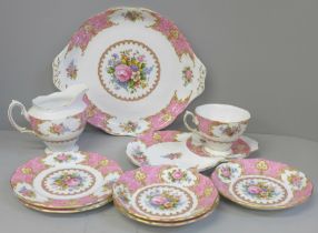A collection of Royal Albert Lady Carlyle; a bread plate, a cup, a/f, three saucers, two side
