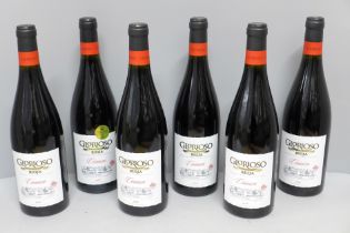 Six bottles, Glorioso Crianza, 5 x 2010 and one 2007