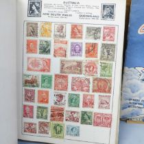 A collection of stamps in two albums